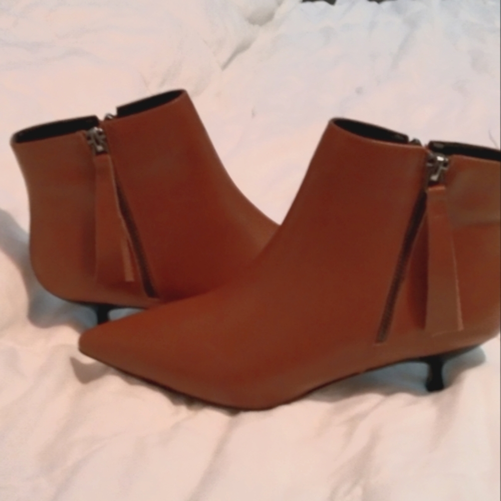 Merumote women's leather ankle boots low heels